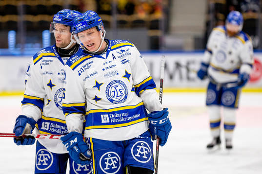 Leksands Patrik Zackrisson och Spencer Abbott deppar
