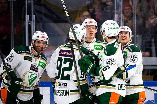 Färjestads Martin Johansson och Michael Lindqvist jublar
