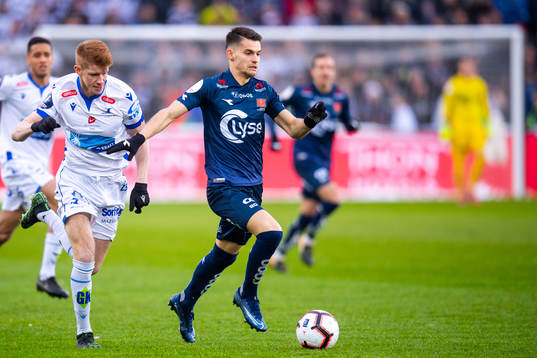 Thore Baardsen Pedersen of Haugesund and Ylldren Ibrahimaj