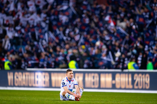 Sondre Tronstad of Haugesund looks dejected