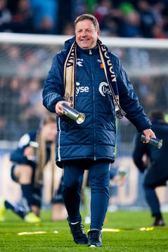 Bjarne Berntsen, head coach of Viking, celebrates with the