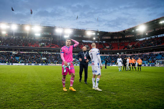 Goalkeeper Helge Sandvik of Haugesund looks dejected