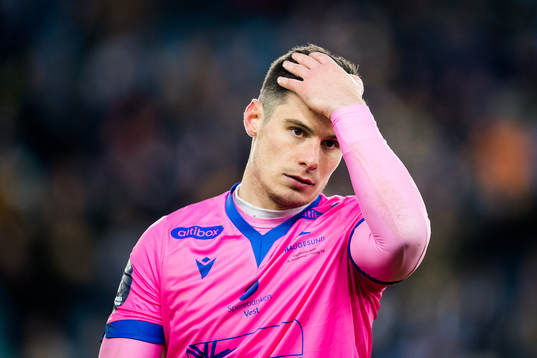 Goalkeeper Helge Sandvik of Haugesund looks dejected