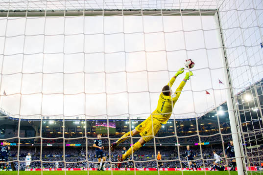 Goalkeeper Iven Austbø of Viking with a save