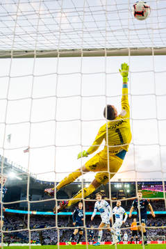 Goalkeeper Iven Austbø of Viking with a save