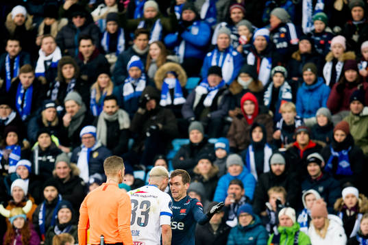 Kristoffer Velde of Haugesund and Kristoffer Løkberg of