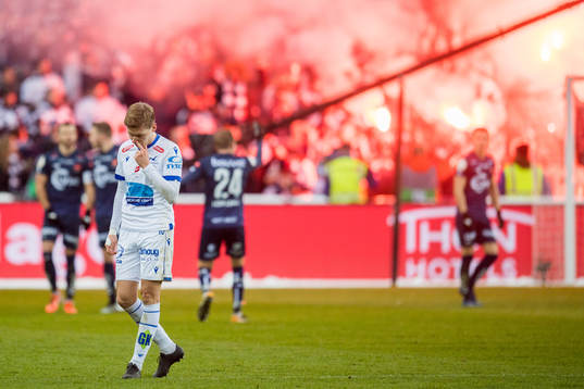 Niklas Sandberg of Haugesund looks dejected