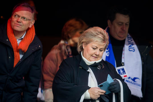 Sindre Finnes and Erna Solberg, Prime Minister of Norway