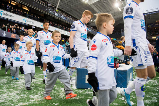 Thore Baardsen Pedersen of Haugesund enters the pitch