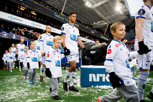 Bruno Leite of Haugesund enters the pitch