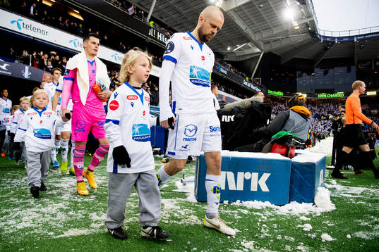Christian Grindheim of Haugesund enters the pitch