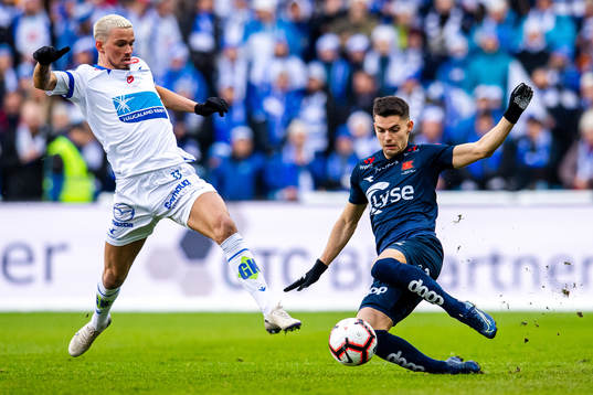 Kristoffer Velde of Haugesund and Ylldren Ibrahimaj of