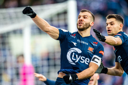 Zlatko Tripic of Viking celebrates