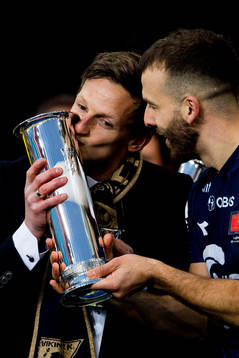 André Danielsen and Zlatko Tripic of Viking celebrate with