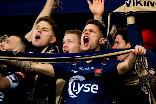 Tord Johnsen Salte of Viking celebrates