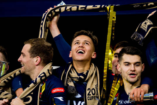 Adrian Pereira of Viking celebrates