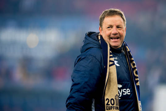 Bjarne Berntsen, head coach of Viking, celebrates