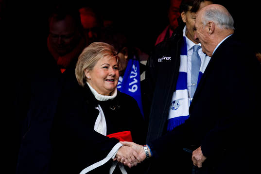 Prime Minister Erna Solberg and King Harald V of Norway in