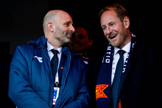 Stig Christiansen and Rune Bertelsen of Viking in the stands