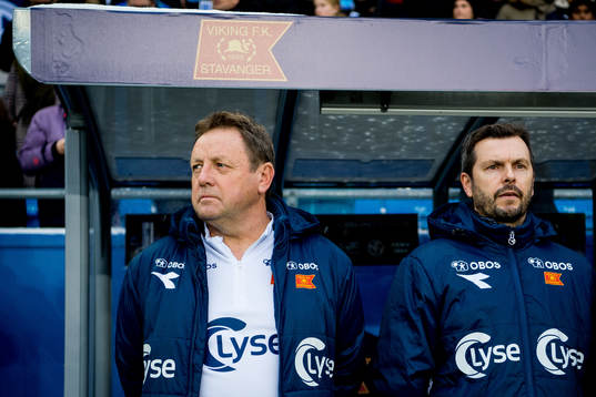 Bjarne Berntsen, head coach of Viking, and Bjarte Lunde