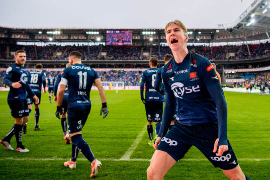 Kristian Thorstvedt of Viking celebrates