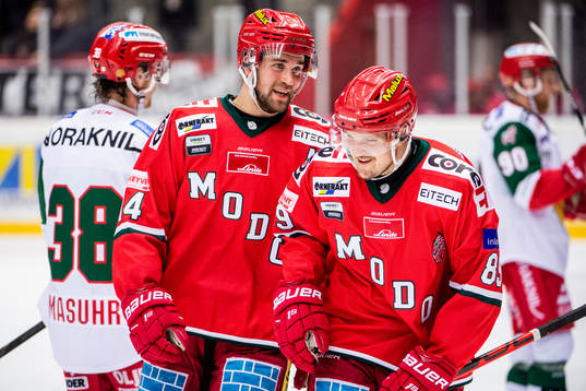 Modos Henrik Björklund och Patrik Karlkvist jublar