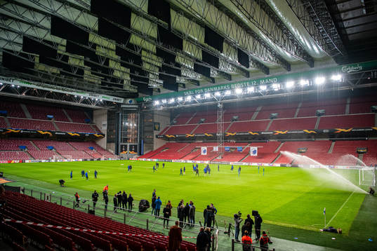 General view of a practice with FC Copenhagen at Parken