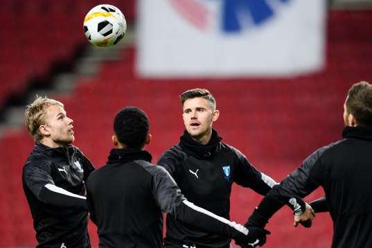 Oscar Lewicki and Marcus Antonsson of Malmö FF