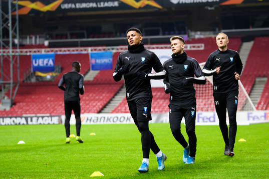 Romain Gall, Arnor Traustason and Franz Brorsson of Malmö