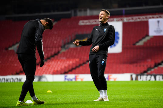 Behrang Safari and Markus Rosenberg of Malmö FF