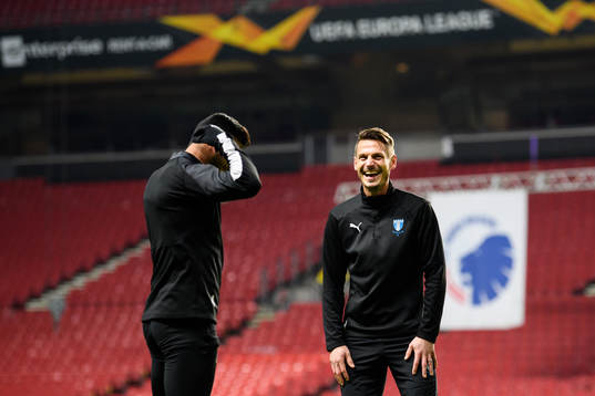 Behrang Safari and Markus Rosenberg of Malmö FF