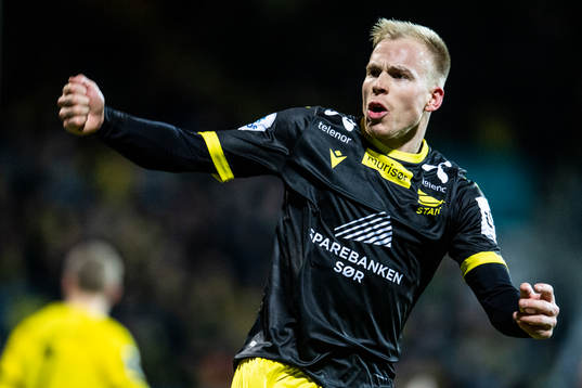 Martin Ramsland of Start celebrates