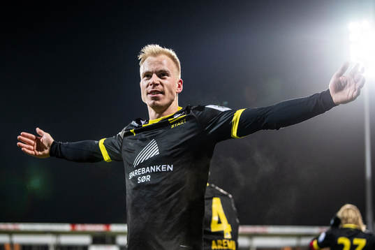 Martin Ramsland of Start celebrates