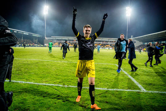 Espen Hammer Berger of Start celebrates