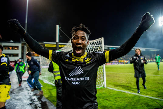 Isaac Twum of Start celebrates