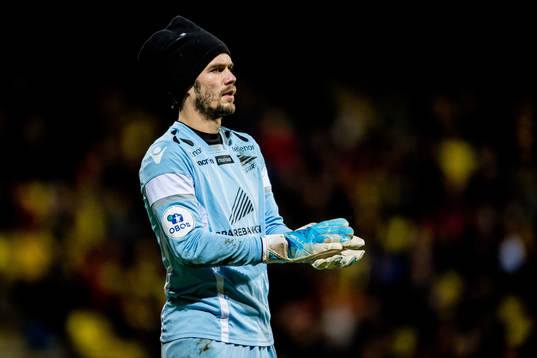 Goalkeeper Jonas Deumeland of Start