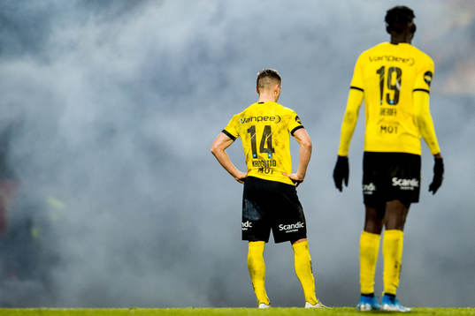 Fredrik Krogstad of Lillestrøm looks dejected
