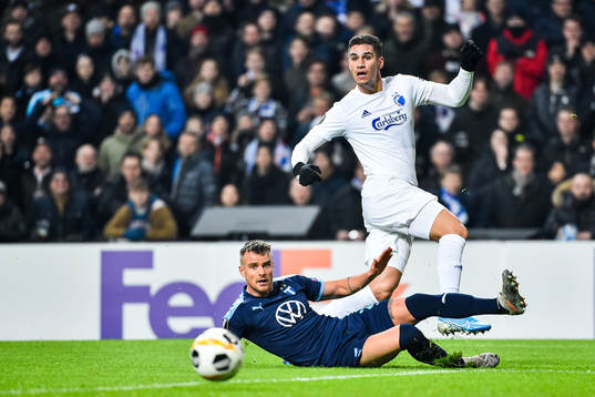 Eric Larsson of Malmö FF and Pieros Sotiriou of FC