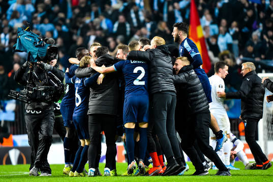 Players of Malmö FF celebrate