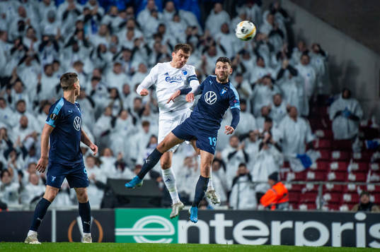 Andreas Bjelland and of FC Köpenhamn and Erdal Rakip of