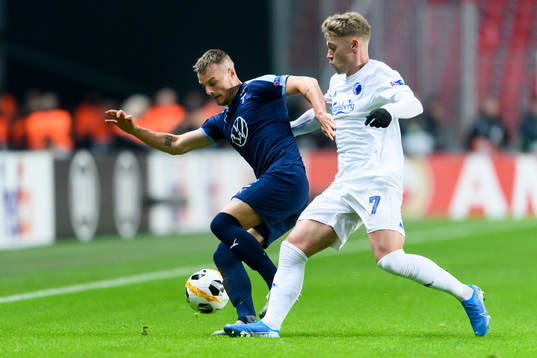 Eric Larsson of Malmö FF and Viktor Fischer of FC