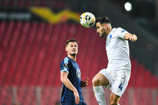 Markus Rosenberg of Malmö FF and Sotirios Papagiannopoulos