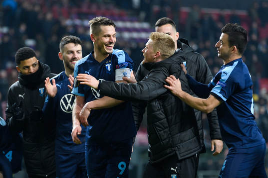 Markus Rosenberg of Malmö FF celebrates with the team