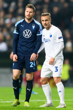 Lasse Nielsen of Malmö FF and Pierre Bengtsson of FC