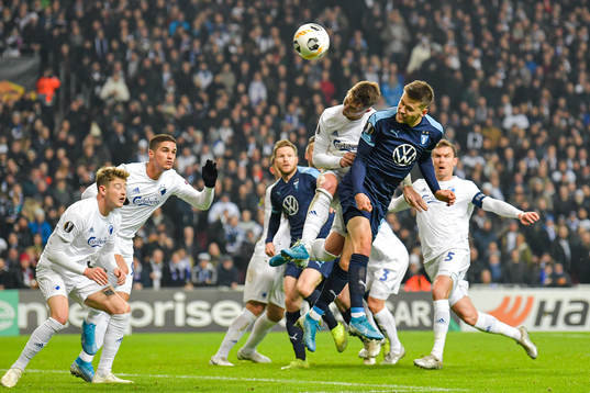 Guillermo Varela of FC Köpenhamn and Arnor Traustason of