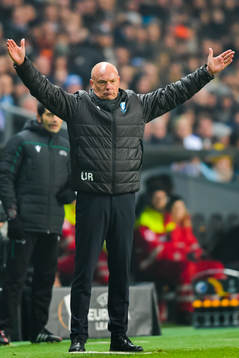 Uwe Rösler, head coach of Malmö FF reacts