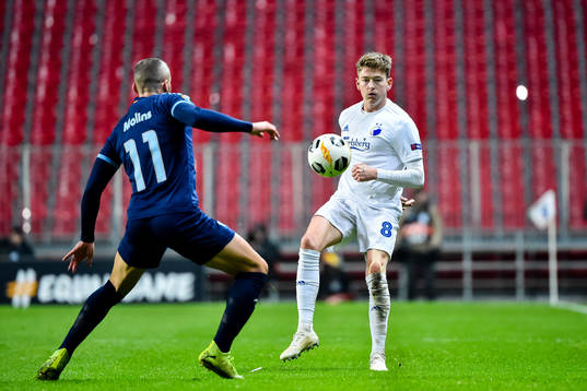 Guillermo Molins of Malmö FF and Nicolaj Thomsen of FC