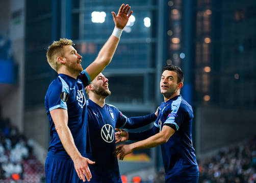 Rasmus Bengtsson, Behrang Safari and Erdal Rakip of Malmö