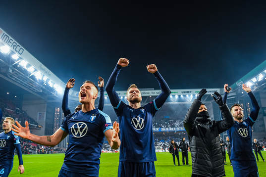 Eric Larsson, Lasse Nielsen, Erdal Rakip of Malmö FF