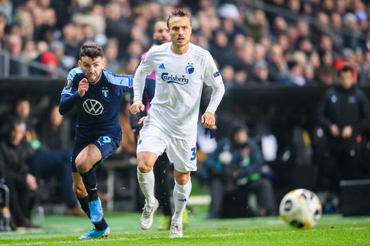 Erdal Rakip of Malmö FF and Pierre Bengtsson of FC